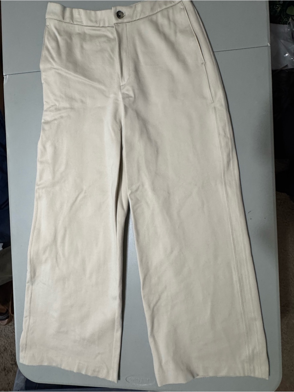 Womens Cream Casual Trousers - Classic Fit